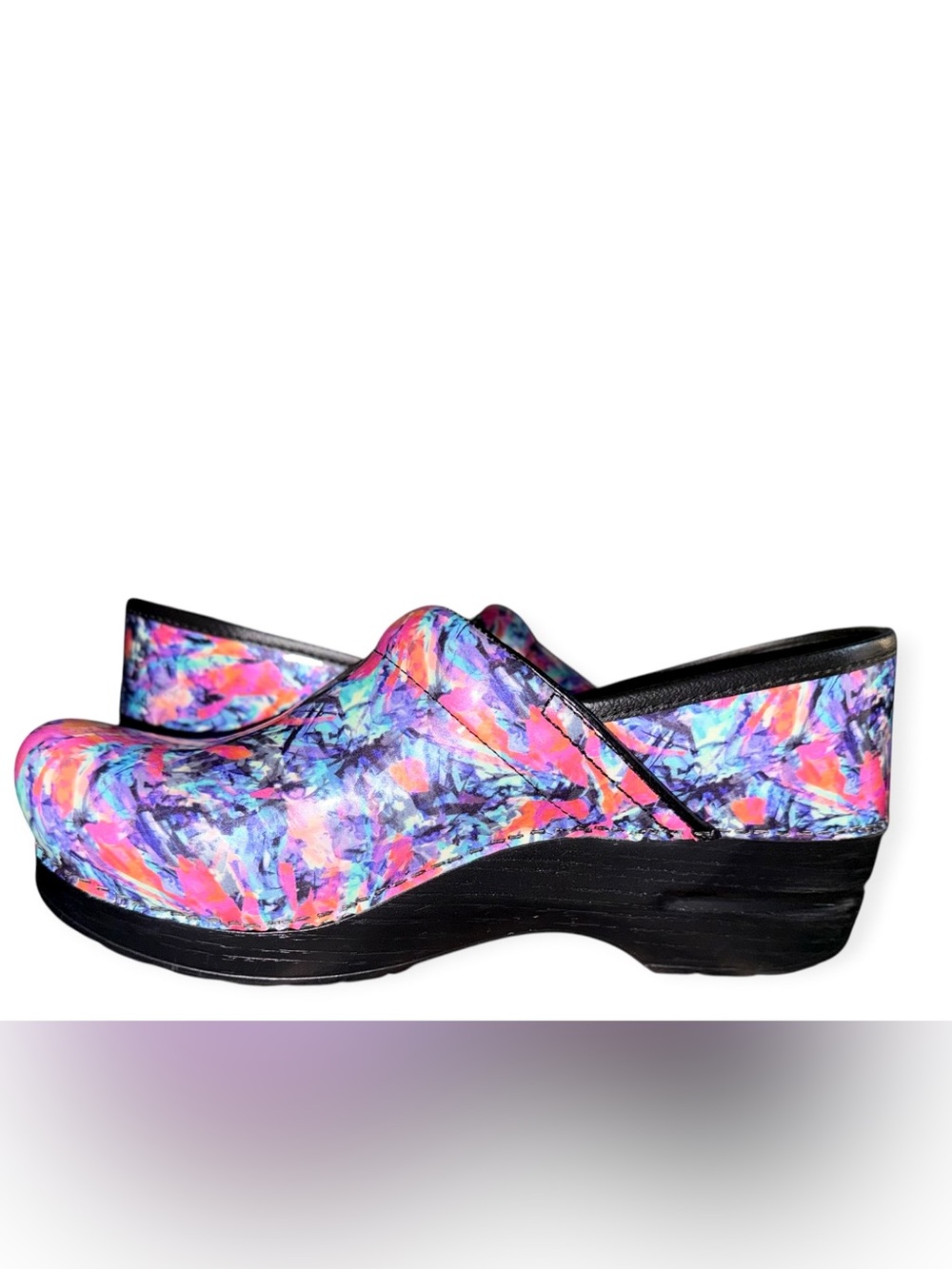 Dansko Multi-Color Clogs Women’s Size 8.5 EU 39 Pink Purple Nurses Comfort Shoes